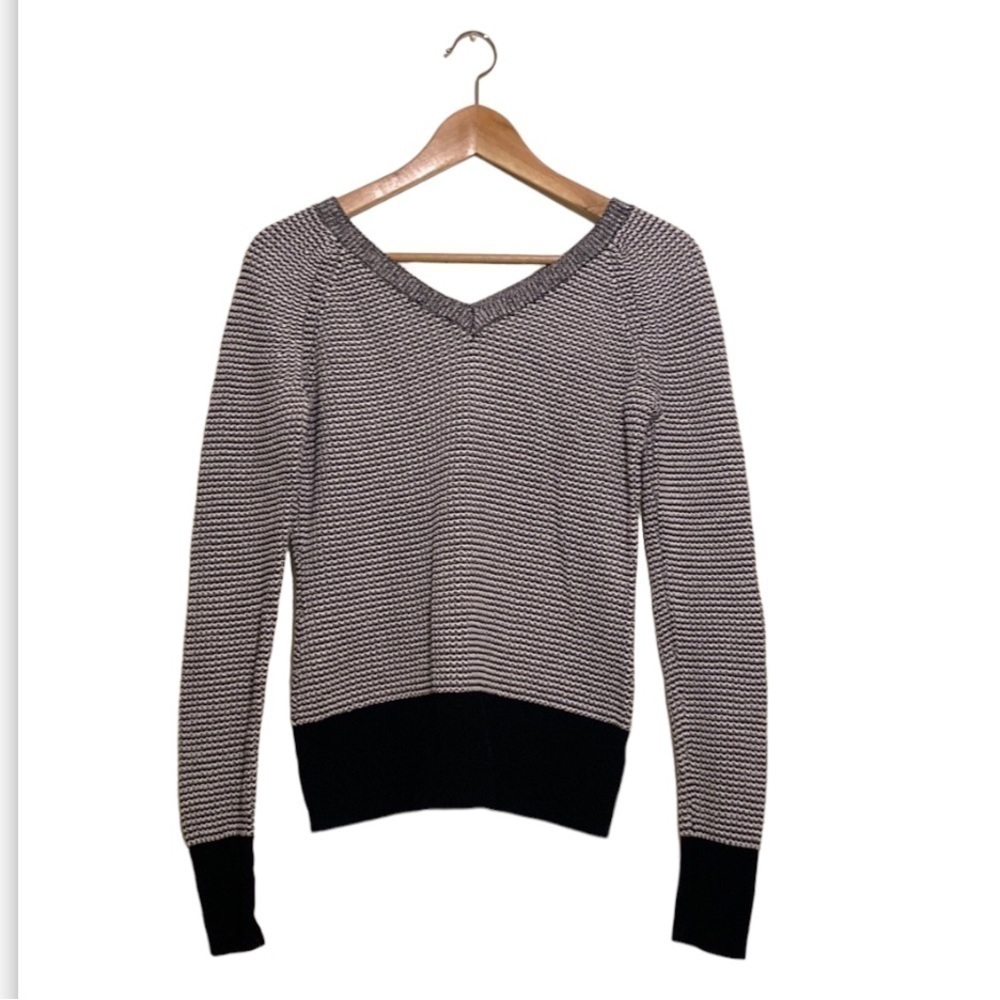 Calvin Klein black and white cotton blend sweater. Size S